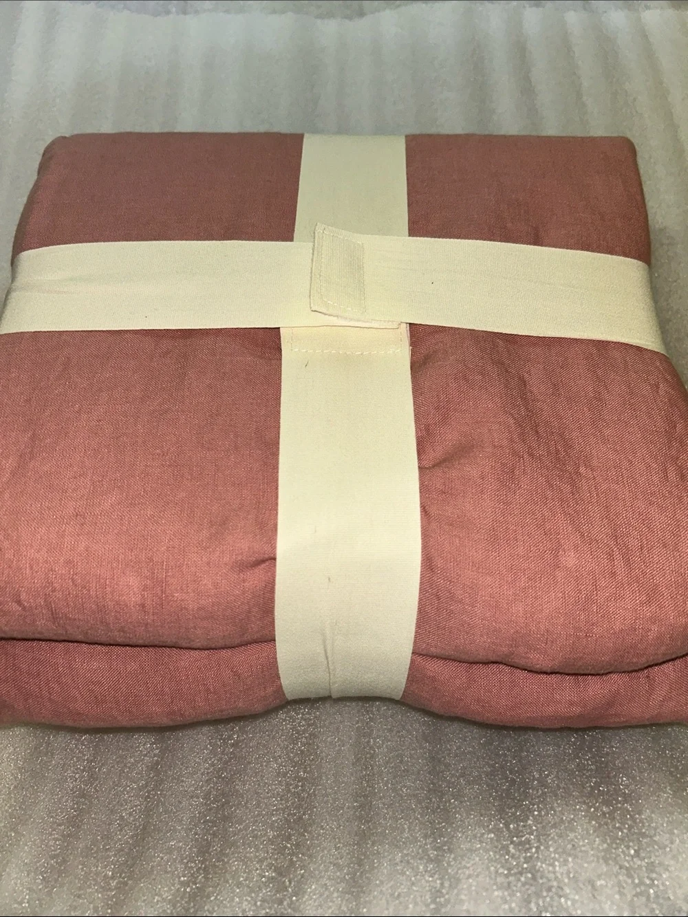Casaluna King 100% Hemp Duvet Cover Set, Rose